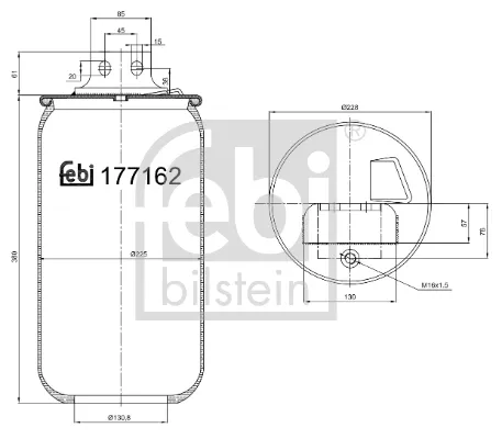 Coxim pneumático (suspensão de lâminas pneumática) do eixo 42559765 Iveco