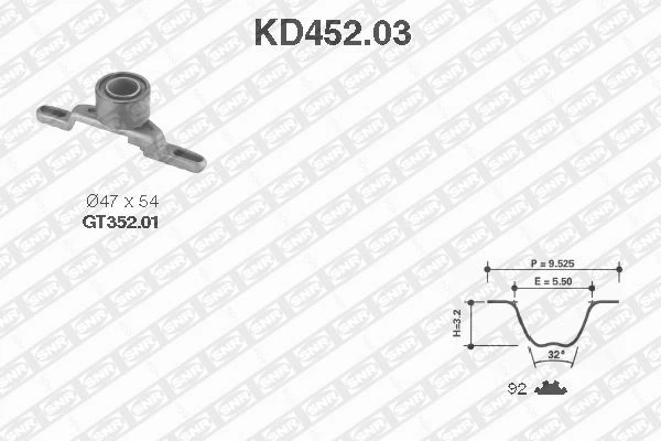 Correia do mecanismo de distribuição de gás, kit para Ford Escort (ALD)