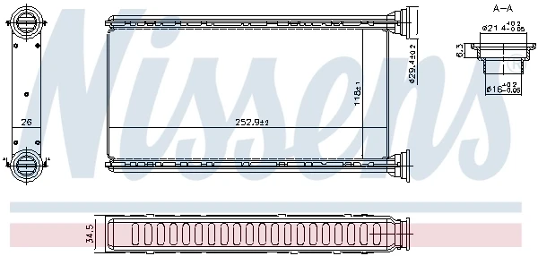 Radiador de forno (de aquecedor) para Subaru Impreza (GR)