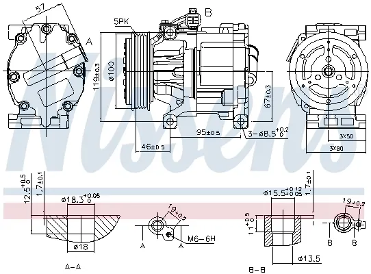 Compressor de aparelho de ar condicionado Fiat 500 312