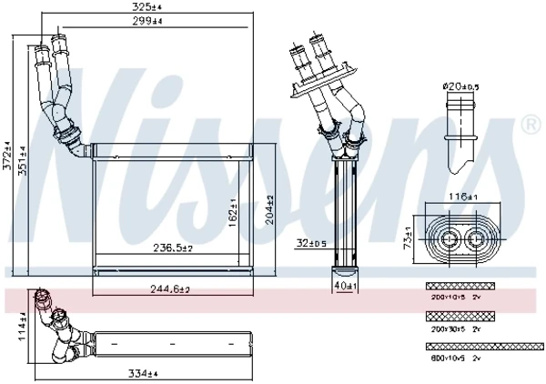 Radiador de forno (de aquecedor) para Volkswagen Touareg (7P5)