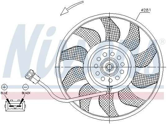 Ventilador (roda de aletas) do radiador de esfriamento 85618 Nissens