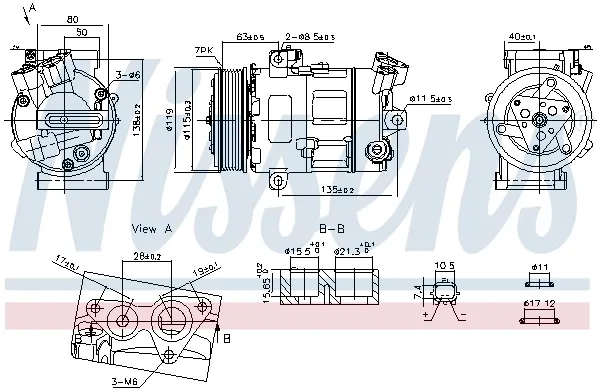 Compressor de aparelho de ar condicionado 890947 Nissens