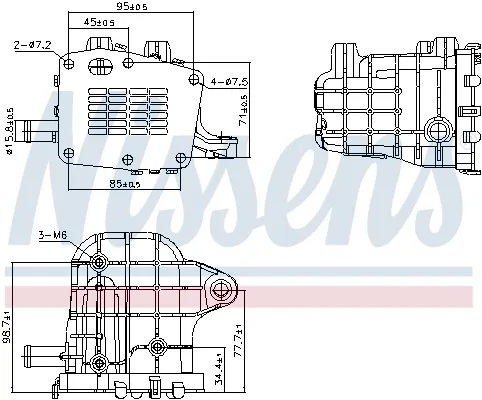 Radiador do sistema EGR de recirculação dos gases de escape 989481 Nissens