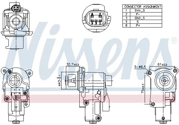 Válvula EGR de recirculação dos gases 98174 Nissens