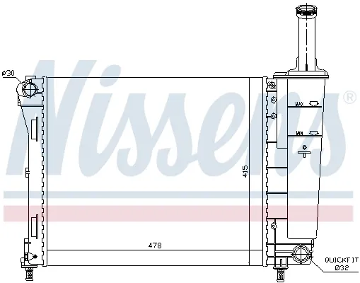 Radiador de esfriamento de motor Fiat 500 312