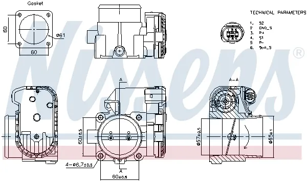 Válvula de borboleta montada Audi A6 4B5, 4B6