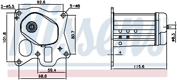 Radiador do sistema EGR de recirculação dos gases de escape 989455 Nissens