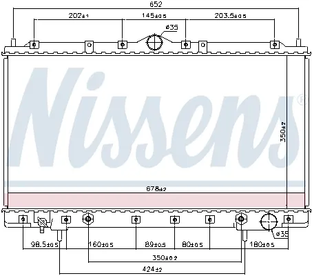 Radiador de esfriamento de motor 62867 Nissens