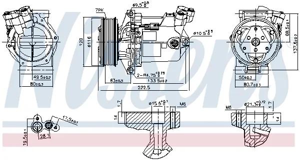 Compressor de aparelho de ar condicionado 890042 Nissens