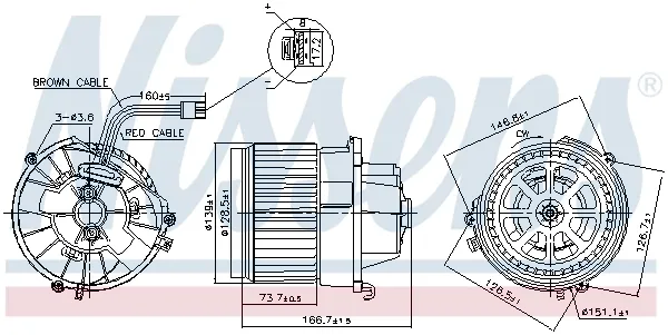 Motor de ventilador de forno (de aquecedor de salão) 87599 Nissens