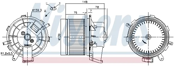 Motor de ventilador de forno (de aquecedor de salão) 87675 Nissens