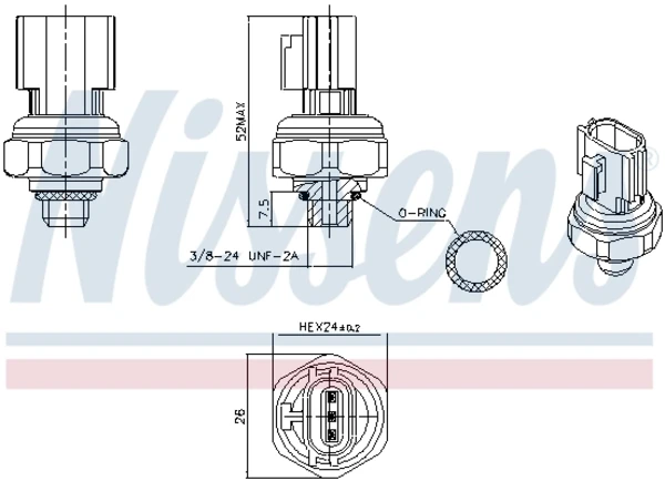 Sensor de pressão absoluta de aparelho de ar condicionado para Hyundai Tucson (TL)