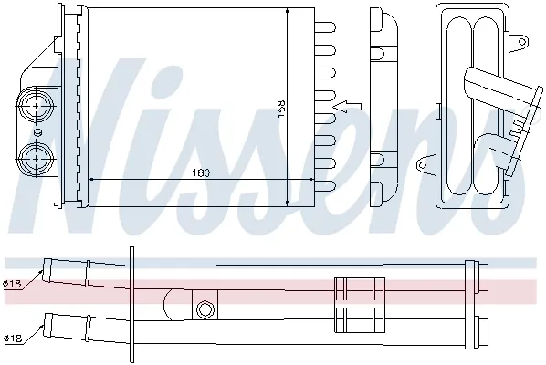Radiador de forno (de aquecedor) Fiat 500 312