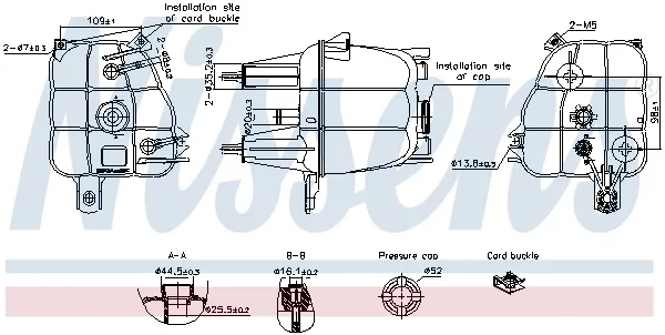 Tanque de expansão do sistema de esfriamento 996307 Nissens