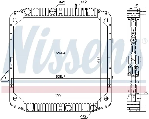 Radiador de esfriamento de motor 62743 Nissens