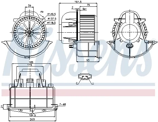 Motor de ventilador de forno (de aquecedor de salão) Volkswagen AMAROK 2HA, 2HB, S1B, S6B, S7A, S7B