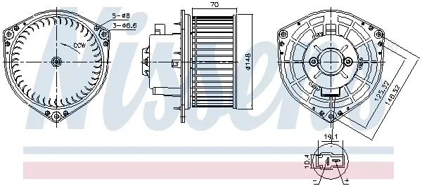 Motor de ventilador de forno (de aquecedor de salão) 87454 Nissens