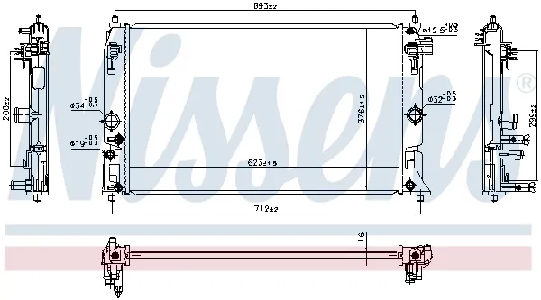 Radiador de esfriamento de motor Toyota Yaris P21