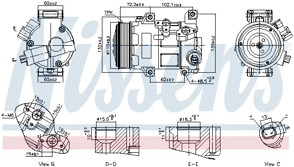 Compressor de aparelho de ar condicionado 89516 Nissens