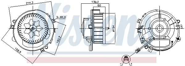 Motor de ventilador de forno (de aquecedor de salão) 87525 Nissens