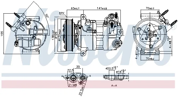 Compressor de aparelho de ar condicionado 890594 Nissens