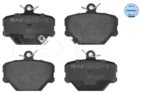 Sapatas do freio dianteiras de disco Smart FORTWO 451