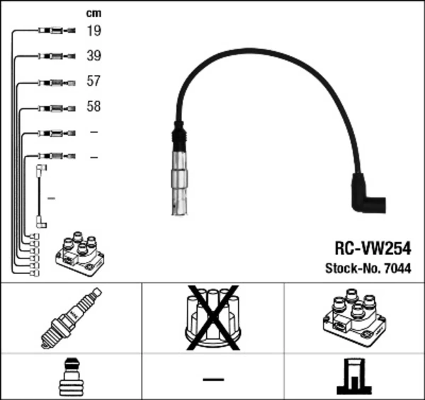 7044 NGK fios de alta voltagem, kit