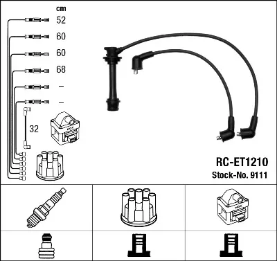 Fios de alta voltagem, kit 9111 NGK