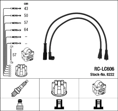 Fios de alta voltagem, kit Fiat Tempra 159