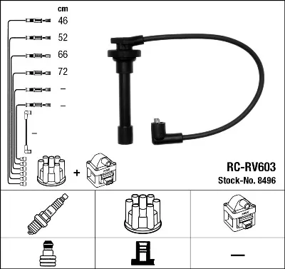 Fios de alta voltagem, kit 8496 NGK