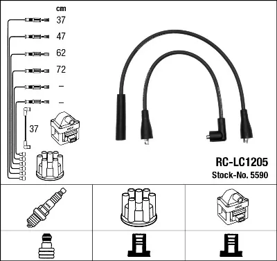 Fios de alta voltagem, kit 5590 NGK
