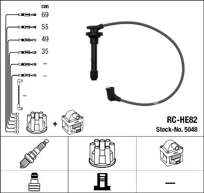 Fios de alta voltagem, kit 5048 NGK