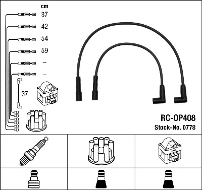 Fios de alta voltagem, kit 0778 NGK