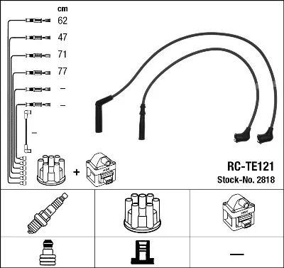 Fios de alta voltagem, kit 2818 NGK