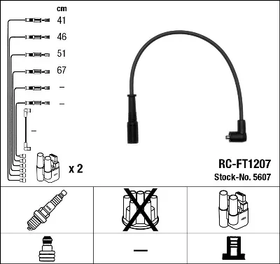 Fios de alta voltagem, kit 5607 NGK