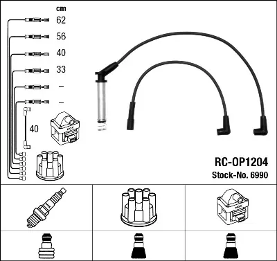 Fios de alta voltagem, kit 6990 NGK
