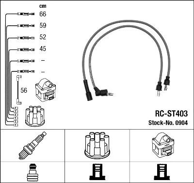 Fios de alta voltagem, kit 0904 NGK