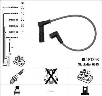 Fios de alta voltagem, kit 0645 NGK