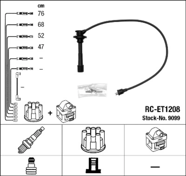 Fios de alta voltagem, kit 9099 NGK