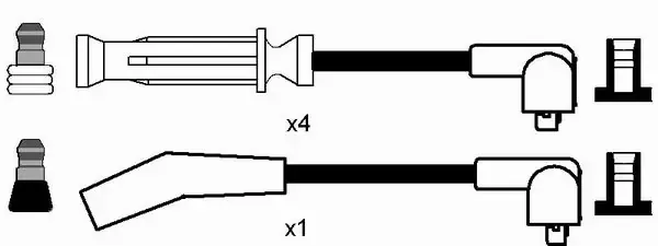 Fios de alta voltagem, kit 7708 NGK