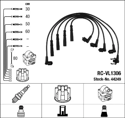 Fios de alta voltagem, kit 44249 NGK