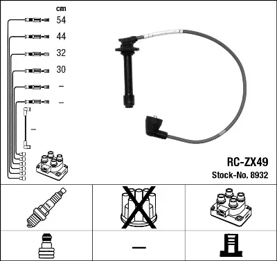 Fios de alta voltagem, kit 8932 NGK