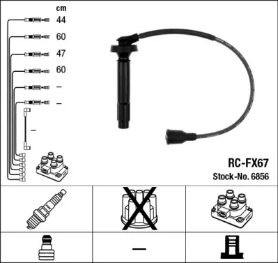 Fios de alta voltagem, kit 6856 NGK