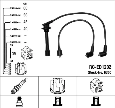 Fios de alta voltagem, kit 0350 NGK