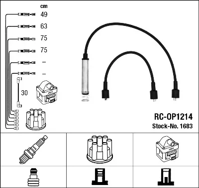 Fios de alta voltagem, kit 1683 NGK