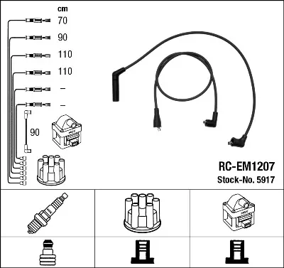 Fios de alta voltagem, kit Mitsubishi L 300 L03P