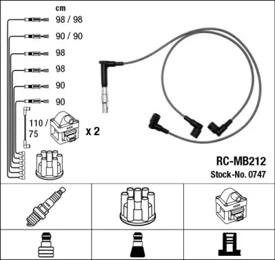 Fios de alta voltagem, kit 0747 NGK