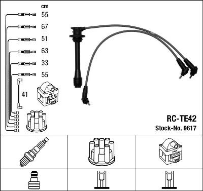 Fios de alta voltagem, kit 9617 NGK