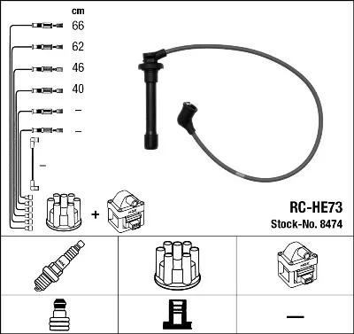 Fios de alta voltagem, kit 8474 NGK